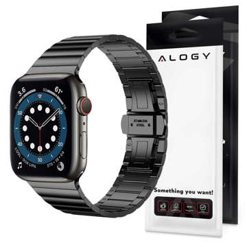 Alogy Edelstahlarmband für Apple Watch 38/40 / 41mm Schwarz