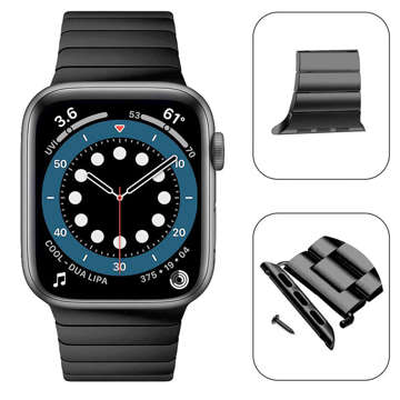 Alogy Edelstahlarmband für Apple Watch 38/40 / 41mm Schwarz