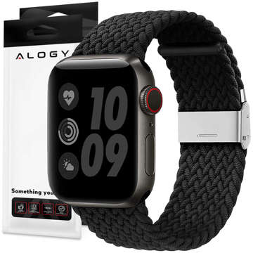 Alogy Elastic Strap für Apple Watch 1/2/3/4/5/6/7/8/SE (38/40/41 mm) Schwarz