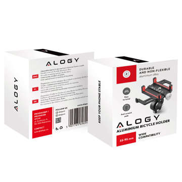 Alogy Fahrrad-Handy-Halterung, 55–95 mm, für Fahrrad, Motorroller, Schwarz