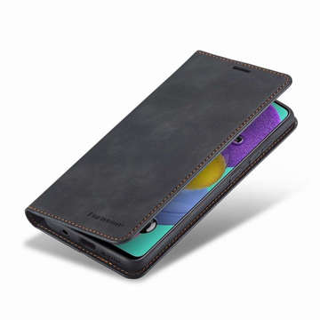 Alogy Forwenw Leder Flip Wallet Case für Samsung Galaxy S22 Ultra Schwarz