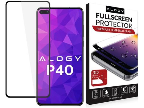 Alogy Full Glue Glas für Huawei P40 Schwarz