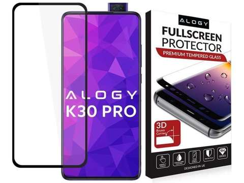 Alogy Full Glue Glass für Xiaomi Redmi K30 Pro Black 2x Lens Glass