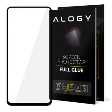 Alogy Full Glue gehärtetes Glas für hüllenfreundliche Hülle für Xiaomi Redmi Note 11 Pro / 11 Pro Plus / Poco X4 Pro 5G Schwarz