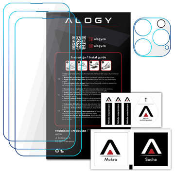 Alogy Glass Pack 3x Gehärtetes Glas für den Bildschirm 9h Glas für das Objektiv für Apple iPhone 14 Pro