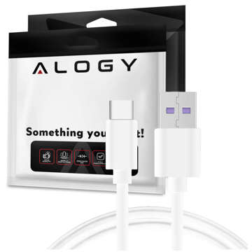 Alogy Kabel schnell USB-A auf USB-C Typ C 5A Kabel 1m Weiß