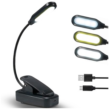 Alogy LED-Nachttischlampe für Schreibtisch, Lesetischlampe, verstellbar, flexibel, kabellos, Micro-USB, Schwarz