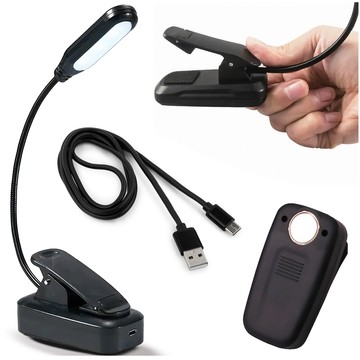 Alogy LED-Nachttischlampe für Schreibtisch, Lesetischlampe, verstellbar, flexibel, kabellos, Micro-USB, Schwarz