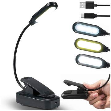 Alogy LED-Nachttischlampe für Schreibtisch, Lesetischlampe, verstellbar, flexibel, kabellos, Micro-USB, Schwarz