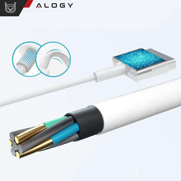 Alogy Ladegerät MacBook Ladegerät Apple MacBook MagSafe 2 T-Typ 45W Netzteil Weiß