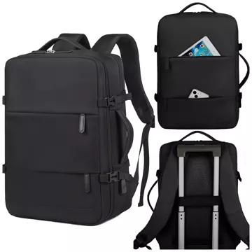 Alogy Laptop-Rucksack, Zubehör, Reisen, 46 x 32 x 15 cm, für Arbeit, Schule, Flugzeug, Reisende, Herren, Damen, Schwarz