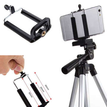 Alogy Lichtstativ mit Fernbedienung und Taschenhalterung für Smartphone, Handy, Fotokamera 105cm 4in1