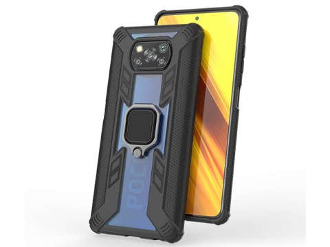 Alogy Ring Carbon Holder Armored Case für Xiaomi Poco X3 NFC Glass