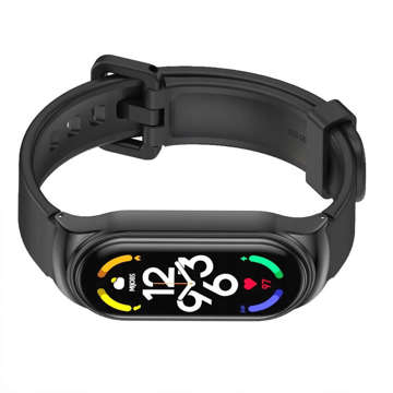 Alogy Silikonarmband mit Verschlussband für Xiaomi Mi Band 7 Black