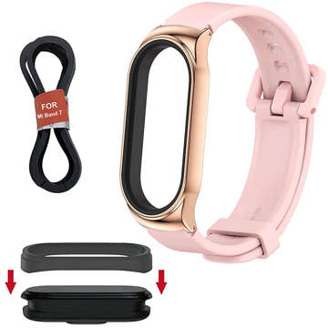 Alogy Silikonarmband mit Verschlussband für Xiaomi Mi Band 7 Pink