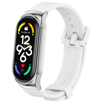 Alogy Silikonarmband mit Verschlussband für Xiaomi Mi Band 7 White