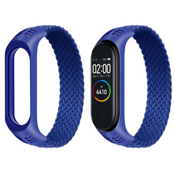 Alogy Solo Loop Nylonband für Xiaomi Mi Band 5/6/6 NFC Blau