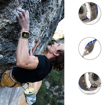 Alogy Sport Klettband für Apple Watch 4/5/6/7/8/SE/Ultra (42/44/45/49mm) Blau Grau