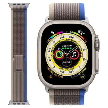 Alogy Sportarmband Nylon Klettverschluss für Apple Watch 1/2/3/4/5/6/7/8/SE (38/40/41mm) Blau Grau