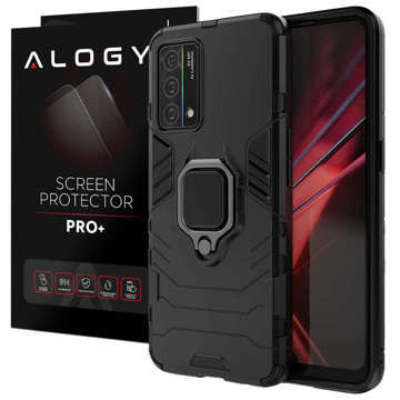 Alogy Stand Ring Armor Schutzhülle für Realme GT Master Edition Black Glass
