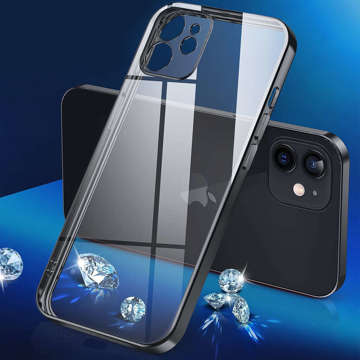 Alogy TPU Luxury Case mit Kameraabdeckung für Apple iPhone 12 Schwarz/Transparent