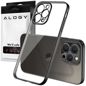 Alogy TPU Luxury Case mit Kameraabdeckung für Apple iPhone 13 Pro Schwarz/Transparent
