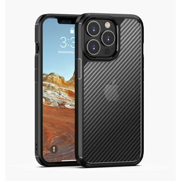 Alogy Techsuit CarbonFuse Schutzhülle für Apple iPhone 14 Pro Max, schwarzes Glas