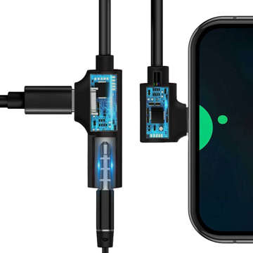 Alogy USB-C auf USB-C Typ C Mini Jack 3,5 mm Adapter mit DAC Schwarz