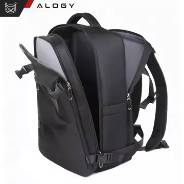 Alogy Unisex Schwarz Herren Damen Reise-Laptop-Rucksack für Koffer Gepäck für Flugzeug Arbeit Schule 45x30x20cm