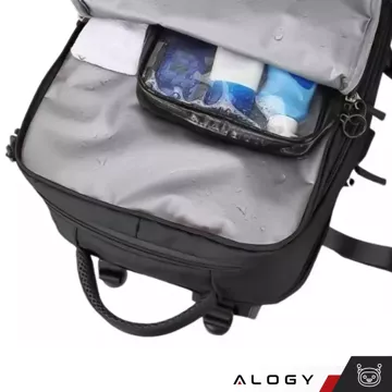 Alogy Unisex Schwarz Herren Damen Reise-Laptop-Rucksack für Koffer Gepäck für Flugzeug Arbeit Schule 45x30x20cm