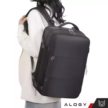 Alogy Unisex Schwarz Herren Damen Reise-Laptop-Rucksack für Koffer Gepäck für Flugzeug Arbeit Schule 45x30x20cm