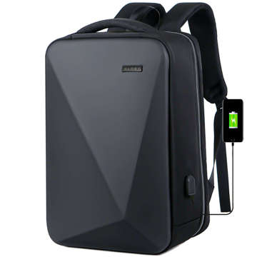 Alogy Urban Safe Anti-Diebstahl-Rucksack für 15,6-Zoll-Laptop mit USB-Anschluss, groß, wasserdicht, Unisex, Schwarz