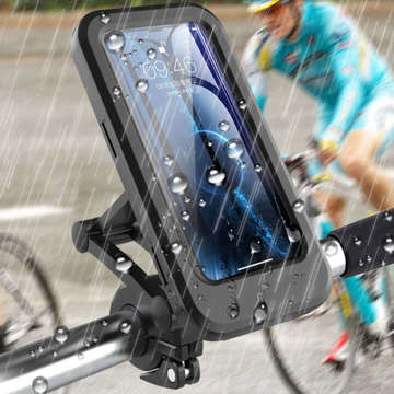 Alogy Wasserdichter Fahrradhalter für Fahrrad, Roller, Motorrad, verstellbarer Lenker für Handy Schwarz