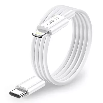 Alogy schnelles USB-C PD 20 W Wandladegerät Lightning-Kabel 1 m Weiß