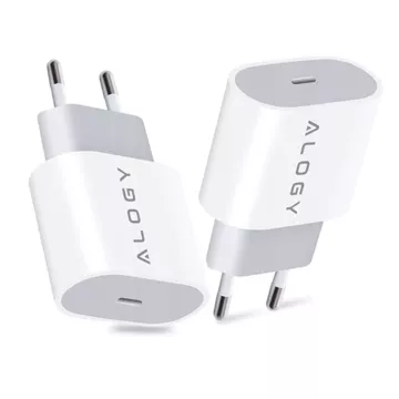 Alogy schnelles USB-C PD 20 W Wandladegerät Lightning-Kabel 1 m Weiß