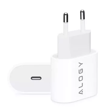 Alogy schnelles USB-C PD 20 W Wandladegerät Lightning-Kabel 1 m Weiß