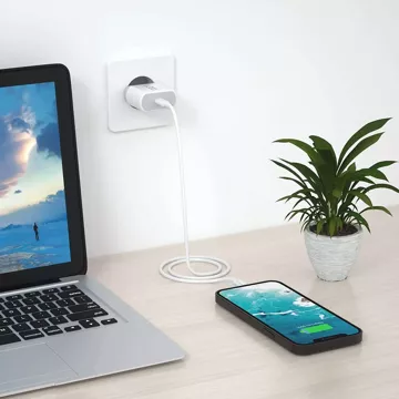 Alogy schnelles USB-C PD 20 W Wandladegerät Lightning-Kabel 1 m Weiß