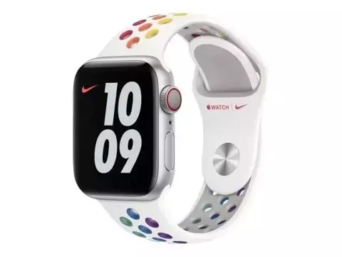 Apple Watch MYD52AM/A 38/40/42 mm Nike Sportarmband Pride Edition weiß/weißes Armband