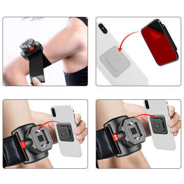 Armbandarm für Telefon zum Laufen, Sport, Telefonhalterclip TSA1 Armband schwarz