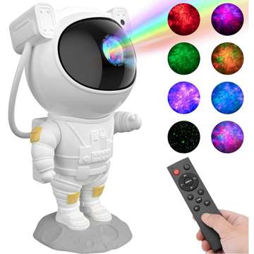 Astronaut 3D Sternenprojektor zur Raumgestaltung Ferngesteuert mit einstellbarem Display und Timer LED Lampe weiß