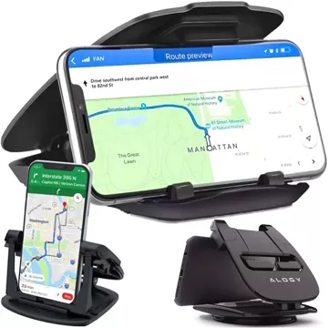 Auto-GPS-Telefonhalter, Cockpit, Auto, Armaturenbrett, Autos, drehbar um 360 Grad, für 6,5-Zoll-Alogy-Telefon, Schwarz