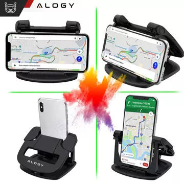 Auto-GPS-Telefonhalter, Cockpit, Auto, Armaturenbrett, Autos, drehbar um 360 Grad, für 6,5-Zoll-Alogy-Telefon, Schwarz