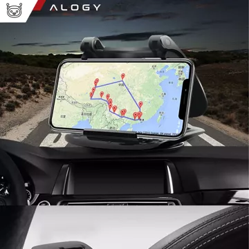 Auto-GPS-Telefonhalter, Cockpit, Auto, Armaturenbrett, Autos, drehbar um 360 Grad, für 6,5-Zoll-Alogy-Telefon, Schwarz