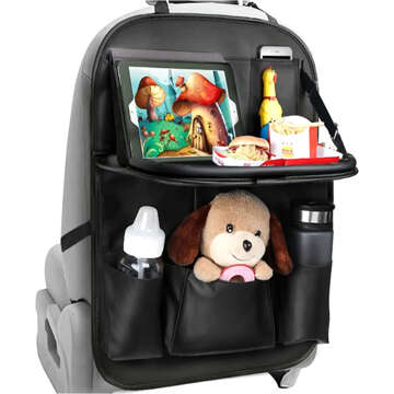 Auto Organizer Auto Reisetisch Autositzschoner Rückenlehne Sitz Alogy Black 2x Kopfstützenhalter