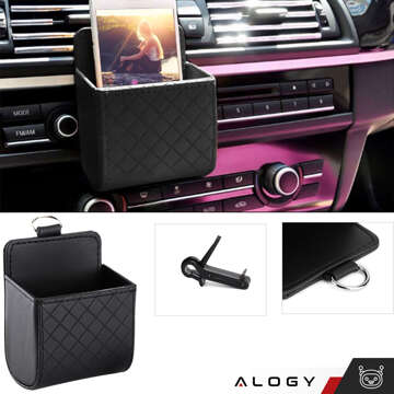 Autogrill-Organizer-Halter, Auto-Kühlergrill-Hakenbox, Alogy Car Air Vent, Schwarz