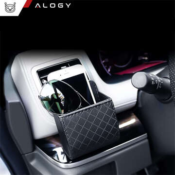 Autogrill-Organizer-Halter, Auto-Kühlergrill-Hakenbox, Alogy Car Air Vent, Schwarz