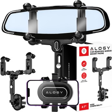 Autotelefonhalter für den Rückspiegel eines Autos Alogy Mirror Car Holder Schwarz