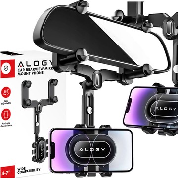 Autotelefonhalter für den Rückspiegel eines Autos Alogy Mirror Car Holder Schwarz