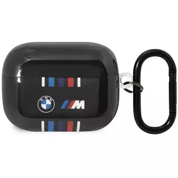 BMW BMAP22SWTK Hülle für AirPods Pro Hülle Schwarz/Schwarz Mehrere farbige Linien