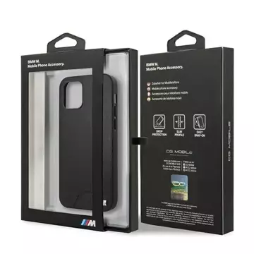 BMW BMHCP12SMHOLBK Phone Case für Apple iPhone 12 Mini 5.4" schwarz/schwarz Hardcase M Collection Smooth PU